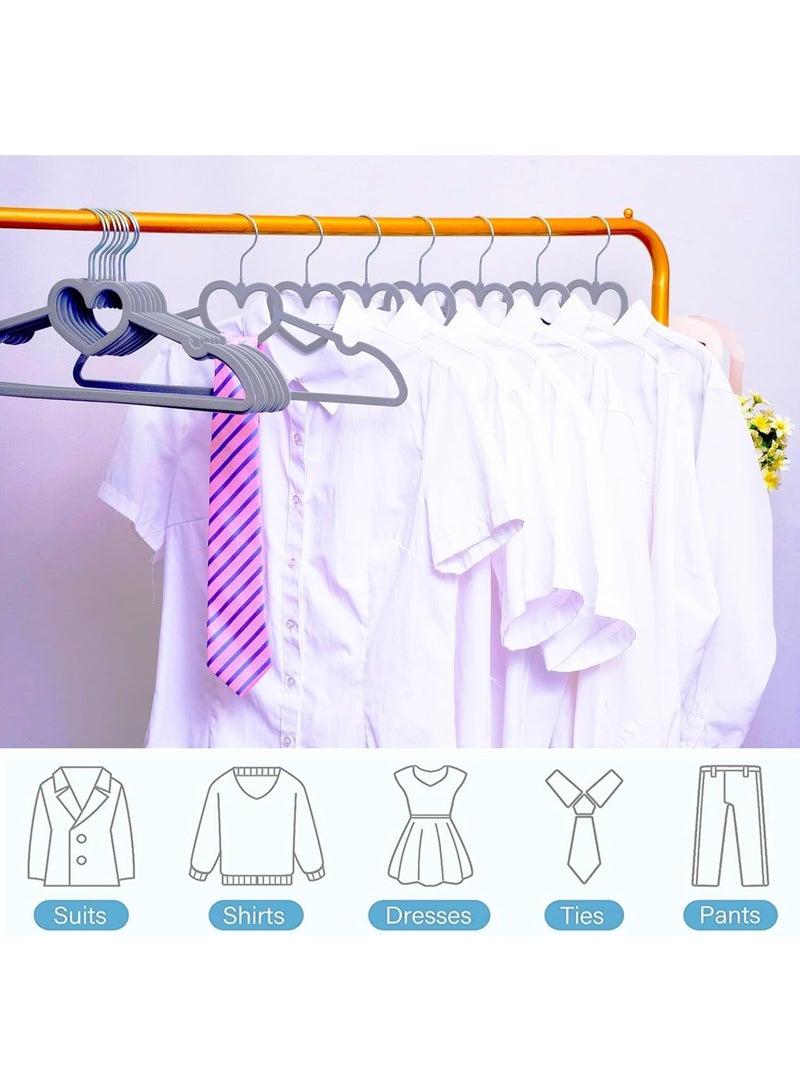 هابي هوم مجموعة 20 شماعة مخملية مانعة للانزلاق – شماعات ملابس متينة بسطح مخملي ناعم لحماية الملابس، خطاف دوار 360 درجة لتعليق سهل ومرن – شماعات للبدلات والفساتين والقمصان والبنطلونات – لون رمادى أنيق لتنظيم وترتيب الدولاب - Image 5